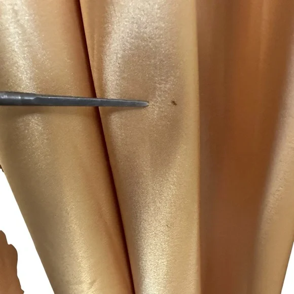 Vtg Victoria's Secret Gold Label Satin Maxi Slip Dress Nightgown Sz Small Gold - Picture 7 of 11